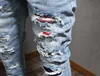 Mens Fashion Skinny Slim Fit Biker Jeans Moto Pour Hommes Vintage Denim Jean Pantscowboy Ripped Jean vêtements pantalons de survêtement