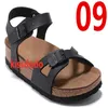 Slippers Soft-Soled Sandals Leather Sandal293B Summer Flat-Soled Women 'S Casual Fashion Open-Toed Metal Buckle Red-Soled Slippers