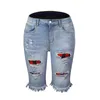 Jeans da donna Pantaloncini bermuda strappati sfilacciati estivi Pantaloni jeans corti