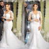 2022 Sexy Arabic Aso Ebi Luxurious Mermaid Wedding Dresses Full Lace Appliques Pearls Beading Long Sleeves Plus Size Bridal Gowns Robe De Mariee Side C0601G08