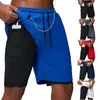 Running Shorts Men 2 In 1 Double-deck Sport Gym Shorts Quick Dry Fitness Jogging Short Pants Training Workout Summer Men Shorts 220505