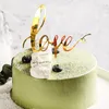 Altro Evento Rifornimenti Del Partito 10 pz/lotto Oro Scrittura A Mano Amore Matrimonio Acrilico Cake Topper San Valentino Per La DecorazioneAltro