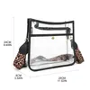 Kvällspåsar 63HC Justerbar Clear Bag Messenger Leopard Guitar Strap transparent handväska crossbody för stadionshopping