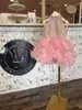 Ruches Cupcake Girl Pageant Dress 2022 Kristallen Little Kids Cocktail Rising Star op het podium Formele evenementenfeest Draag dansjurken Dansjurken Infant Toddler Flower Girls Aqua Pink