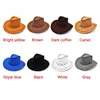 Boinas Casual Western Cowboy Hat Sun Cowgirls Niños Gamuza artificial Ala ancha Ocio Halloween 2022 WesternBerets Oliv22