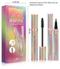 4d Fiber Lash Mascara + Eyeliner Pencil Kit Svart vattentät smink Qic Starry Sky Mascara Volym Tjock Eyelash Långvarig ögonfoder med USPS