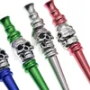 77MM Colorful Aluminum Silver Skull Pipe Outdoor Portable Metal Cigarette Holder Smoking Accessories Creative Gift