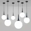 Pendant Lamps Nordic Modern Ball Chandelier Milky White Restaurant Aisle Bar Balcony Clothing Store Lamp Dining Room FurniturePendant