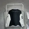 2023 Fashion Catwalk Unisex Jacket Mäns baseball Uniform Flat Brodery Pull Sides Luxury Brand High Street Jacket Color Black White Size 2XL/3XL