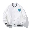 Autumn Winter Hip Hop Baseball Jacket män kvinnor hjärta form tryck vintage varsity jacka män lösa college koreanska kläder 2021 t220816