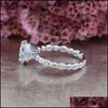 Wedding Rings Jewelry 2021 Sier Chic Blue Zircon Crystal Ladies Engagement Band Ring Women Fashion Drop Delivery Fpayc