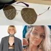 Lentilles marron Femmes Lunettes de soleil Sailor 0329 Eyeline Pochromic Lense or Plein cadre Goujons Cercle Embouts en caoutchouc Tranchage d'été Lunettes Gap Hommes Protection UV Outdoo Beach