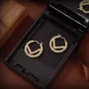 Hoogwaardige mode klassiek roestvrij staal vergulde stud Big Circle oorbellen dames oorbellen sieraden geschenken voor vrienden Memorial Day Engagement