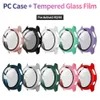 Glass Cases for Samsung Galaxy Watch Active 2 44mm 40mm Screen Protector Case Bumper Full Around All Coverage with Tempered Protective Cover film pc