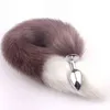 Sexy Faux Fox Metal Butt Plug Hail Set с набором для шпильки Anal Tail Hail Massager Massager Butt Pulce для пары Cosplay 2020 Y220427