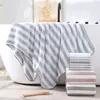 Towel High Density Warp Knitted Coral Fleece Set Colored Striped Bath Wraps Face And Shower 2 Piece For Women Men Kids