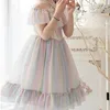 Robes Fille Princesse Au Genou Fête De Demoiselle D'honneur Tulle Sans Manches Col Bijoux Avec FlowerGirl's