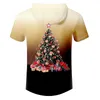 Hombre Estilo Personalidad Color Tendencia 3D Impreso Camiseta Árbol de Navidad Tamaño grande para hombre Casual Deportes Camiseta con capucha 220623