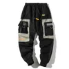 Hip Hop hommes multi-poche taille élastique conception Harem pantalon rue Punk pantalon décontracté Joggers mâle Cargo pantalon ABZ51 220330