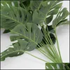 70cm Long Turtle Back Leaves Konstgjorda Växter Bröllop Garden Office El Party Holiday Decoration Fake Green Plant DIY Drop Leverans 2021 Dec