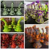 Groothandel 5 inch waterpijp gloeien in de donkere kop glazen bongs douchekop percolator beker Bong kleine mini -olie dab rigs 14 mm gewricht waterpijpen met kom dhl gratis