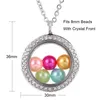 Big Pearl Cage Locket Pendant necklace For women Elephant Cross Owl Tree Living Memory Beads Glass Magnetic Floating charm Jewelry