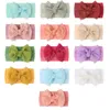 Bébé Double Bowknot Bandeaux Élastique Nouveau-Né Turban Head Wrap Bandeaux Bandage Solide Couleur Chapeaux Enfants Cheveux Accessoire