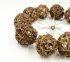 Strings Pcs Natural Brown Rattan Ball Fairy String Lights Battery Operate For Holiday Wedding Party Garlands Garden DecorationLED LEDLED LED