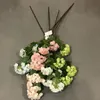 Simulation de cinq têtes d'hortensia Faux Floral simulé boule de neige main hydratant hôtel fleur de mariage hortensias