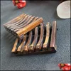 Soap Dishes Bathroom Accessories Bath Home Garden 100Pcs Vintage Style Tray Handmade Wood Dish Box Wooden As Holder Drop Delivery 2021 Sd7