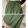 Surmiitro Fashion Summer Korean Style Cotton Wide Leg Capris Women Short Pants High Elastic Bud midje Shorts kjolar Kvinna 220630