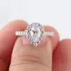 Vvs1 de Color Pare Cut Diamond Stone 1 Carat 65 mm 18k Gold Ring pour fille 2208168207216