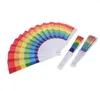 Feestartikelen Regenboog Fan Gay Pride Plastic Bone Regenbogen Hand Fans LGBT Evenementen Regenbogen-Themafeesten Geschenken 23CM