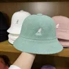 캥거루 Kangol 어부 모자 태양 모자 남성 여성 들어 갔어 자수 수건 소재 한국 패션 Ins 슈퍼 화재 모자 Y220519