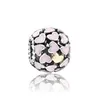 Authentic 925 Sterling Silver Classic Beads Openwork Pink heart Silver Charms Fits European Pandora Style Jewelry Bracelets & Necklace DIY For Women 791283EN40