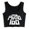 دبابات المرأة Camis Boho Crop Top Mob Psycho 100 Basic Vintage Print Sexy Streetwear Tops Blusas Mujer de Moda 2022 Verano Gym Tank