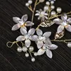 Copricapo Decorazione di nozze Copricapo da sposa Accessori per abiti da fascia per capelli con fiori a foglia d'oro