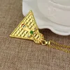 Collane con ciondolo Ankh egizio in oro Chiave della vita Collana con piramide a croce Amuleto di colore per donna Ciondolo