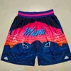 Miami''Heat''men Throwback Basketball Shorts pocketUDG0