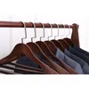 Luxury Wooden Coat Hanger Wide Shoulder Suit Hangers For Clothes Heavy Duty Wardrobe Organizer Have Non Slip Pants Bar 220408