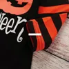 Halloween Costume Baby girls boys Pumpkin letter print romper children stripe Long sleeve Hooded Jumpsuits Autumn kids Climbing