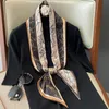 Luxury Retro Carriage Long Silk Scarf Female Animal Print Decoration Dot Thin Narrow Bag Hair Band Ribbon Scarfs Women