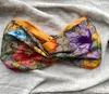 Elegant Silk Floral pannband för kvinnor - Rödgulddesigner Hår halsduk Elastisk yoga headwrap Italy varumärke sommaren