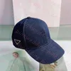 Denim Baseball Cap Classic Triangle Badge Visor Cap Fashion Breathable Sport Hats Dome Adjustable Casquette