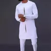 Afrikanische Männer Dashiki Langarm Hemd Hosen Set Herren 2 Stück Outfit Anzug Traditionelle Männliche Kleidung T-shirt Hose Anzüge 220719