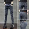 Heren jeans heren herfst/winter mid-taist high-end stretch slanke slanke potlood casual pantsmen's