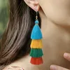 Bengelen kroonluchter bohemian boho multi-layer tassel oorbellen zomer dames lange rand druppel hangende accessoires