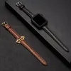 Leather Watch Band Strap For Apple Watch 41mm 40mm 38mm 44mm 42mm 45mm Women Wristband Bracelet Belt Iwatch Series 7 6 5 4 3 Se Watchbands Smart Accessories