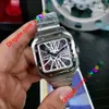 ドロップシッピング-Golg メンズ腕時計スクエアスケルトン 39 ミリメートルサイズ腕時計オールステンレス鋼カジュアルビジネスクォーツ腕時計