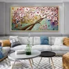 Oljemålning tryckt på duk Abstract Wild Red Flower Tree Landscape Canvas Målning Moderna tryck Affisch Wall Art Home Decorv